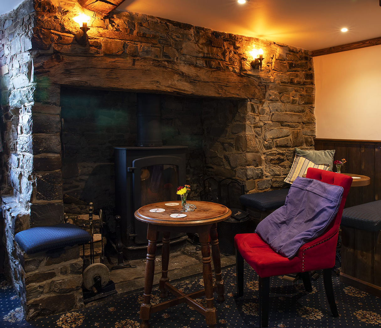 The fireplace in the Anchor