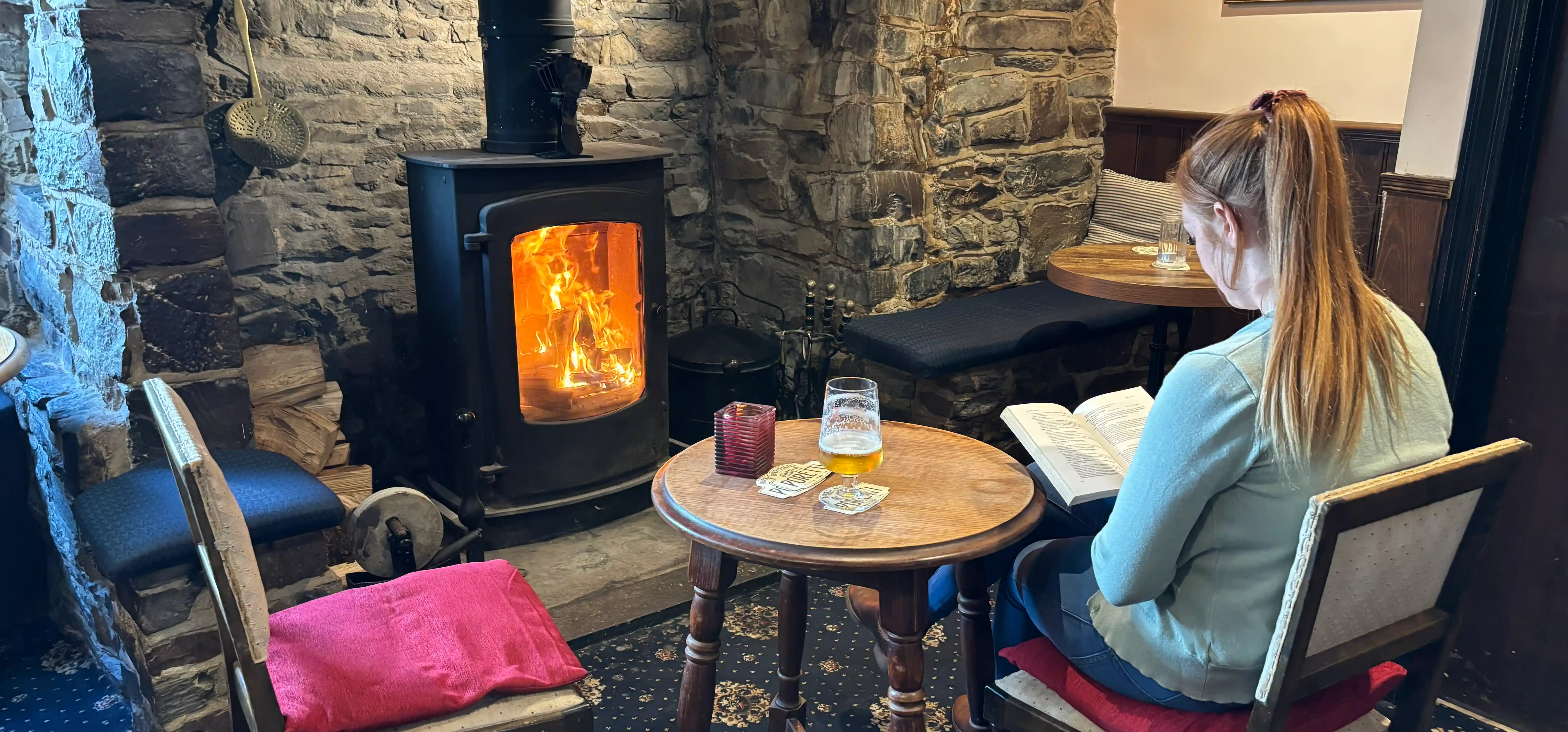 The fireplace in the Anchor
